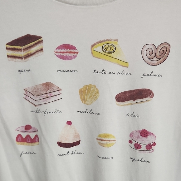 J. Crew Factory French Dessert Graphic Tee Size: L - Picture 4 of 6